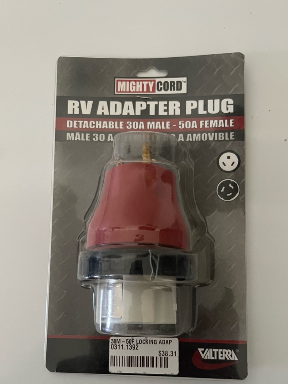 Mighty Cord RV Adapter Plug - Red & Black